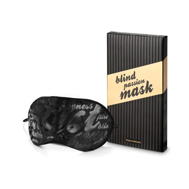 Bijoux Indiscrets Blind Passion Satin Mask, One Size, Black